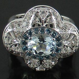 Victoria Wieck 1.85ct Aquamarine & Gemstone Ring